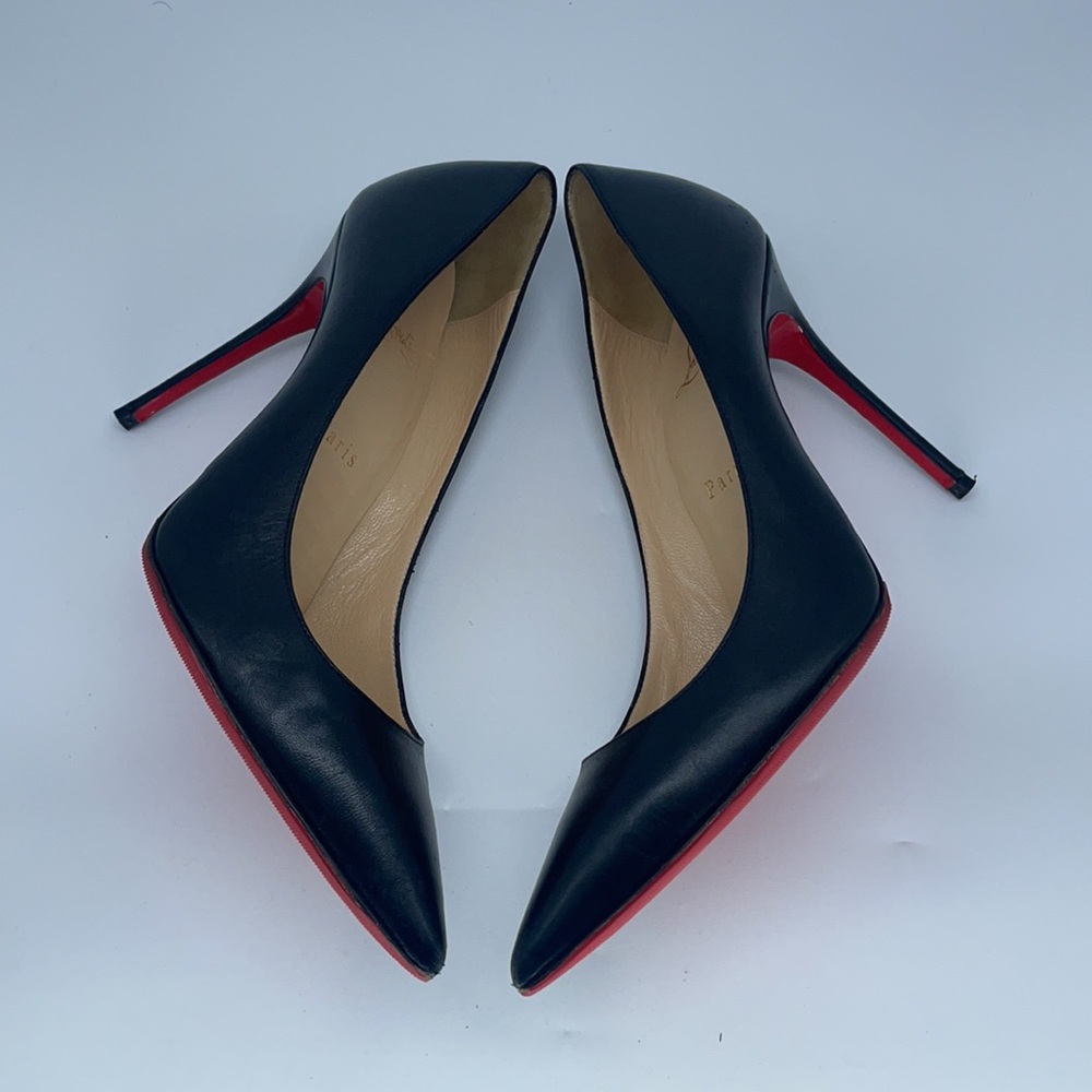 Christian Louboutin Black leather Pointed toe pumps 38 - Picture 4 of 8